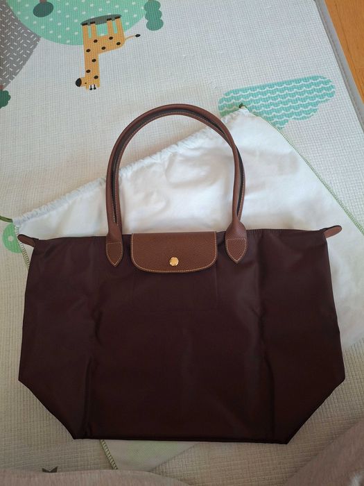Longchamp le pliage large ciemny brąz