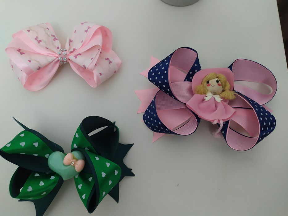 Ganchos laços para o cabelo feitos á mão