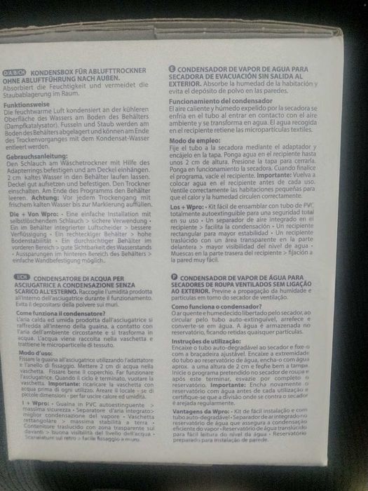 Condensador de Vapor Para Maquina De Secar Roupa WPRO UCD003