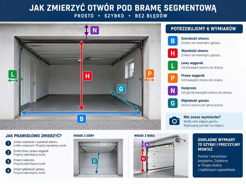 Brama segmentowa garażowa /na wymiar+ montaż