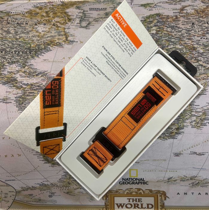 Ремінець UAG Active Strap Orange для Apple Watch 42/44/45/46/49 мм (Помаранчевий, Чорний, Ultra, Браслет)