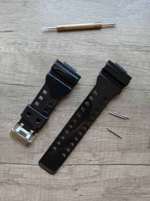 Pasek do zegarka Casio G SHOCK ( zamiennik )- czarny błyszczący