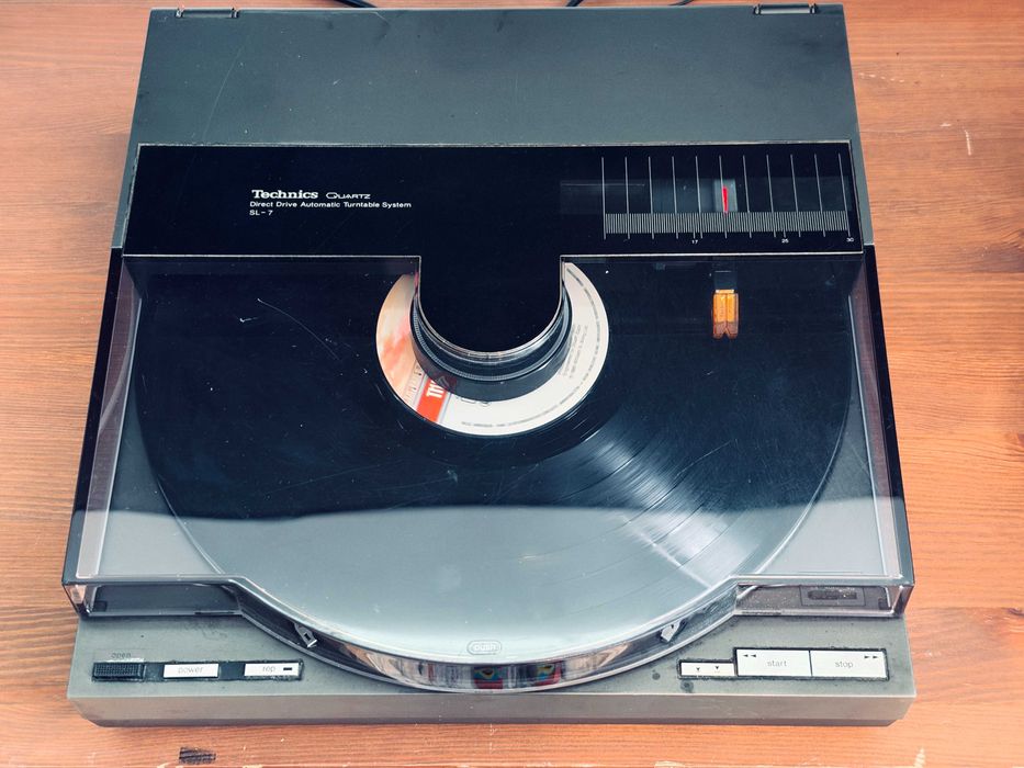 ‼️ Technics SL-7 линейный тонарм без настройки кварцевый direct drive картридж P202C ℹ️ металл, 7 кг, идеальное состояние, чёрный