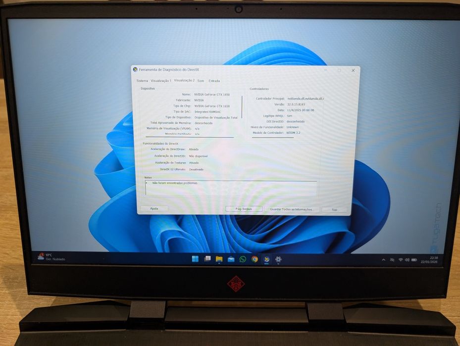 Portátil HP OMEN 15 – i5 + GTX 1650