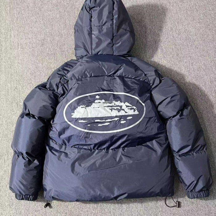 Corteiz Puffer Jacket куртка Кортейз пуховик чорний синій Black — zdjęcie 4