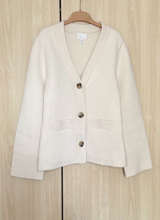 Вовняний білий кардиган стиль Cos
