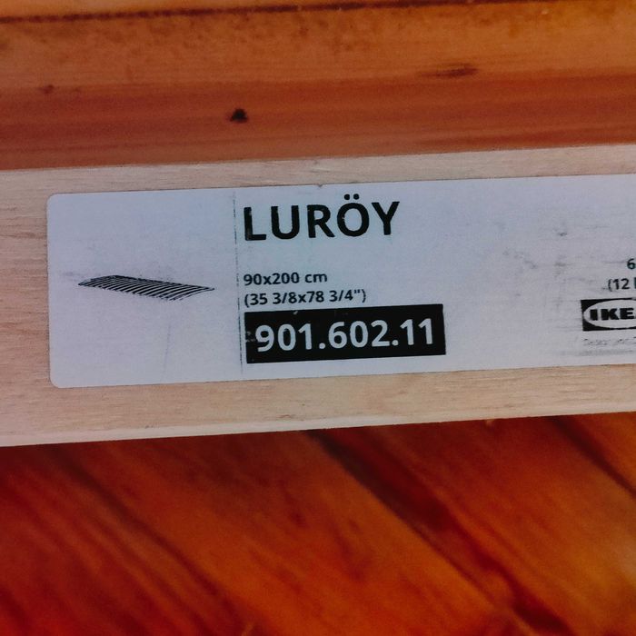 Cama solteiro NEIDEN 90x200cm com estrado LURÖY
