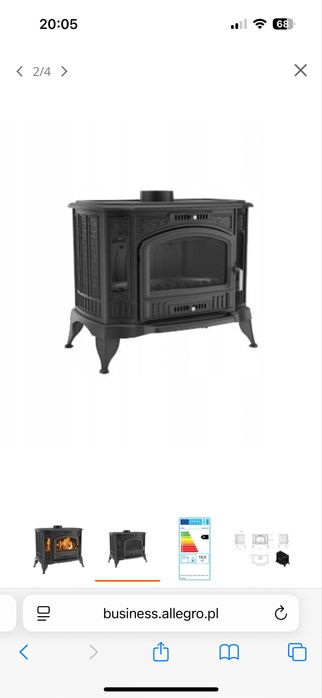 Kominek piec wolnostojacy 10 kw z kompletem rur