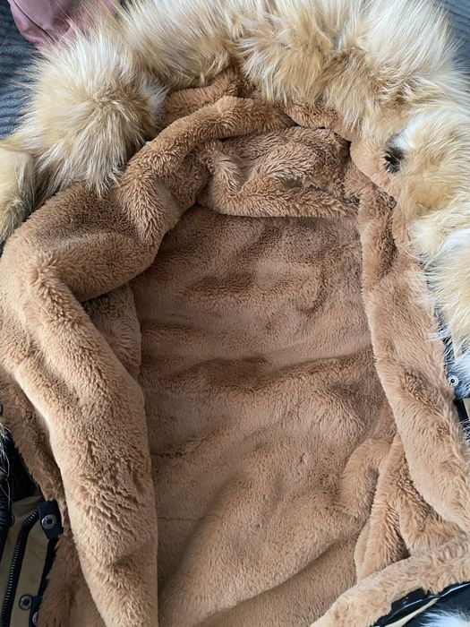Piekna parka futro naturalne ciepła kurtka