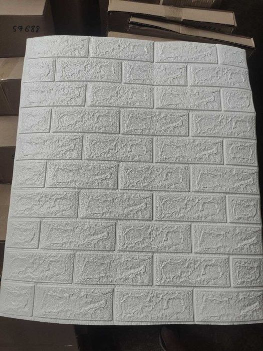 3д панели самоклеящиеся от производителя, белый кирпич 70*77 см L