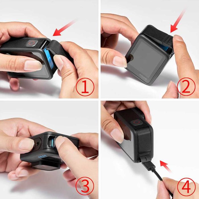 Улучшенная боковая крышка с доступом для кабеля GoPro 13/12/11/10/9/4K