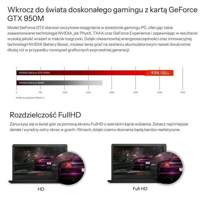 Laptop Lenovo Intel Core i7-6700HQ 3,5GHz 1,5TB RAM 16GB GeForceGTX950