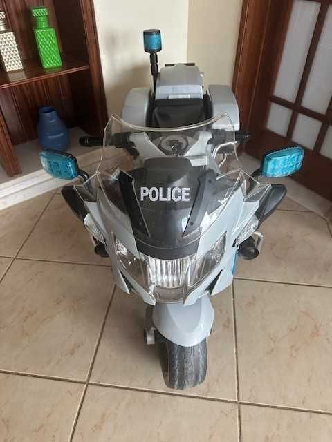 Mota de polícia para crianças, BMW R1200, à bateria