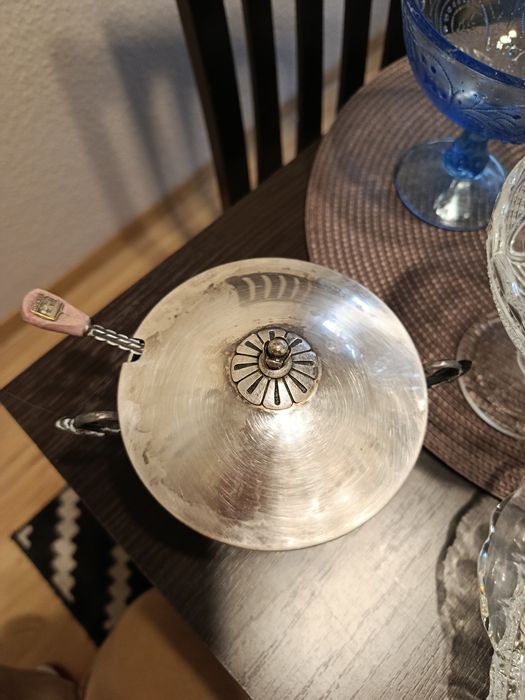 Hefra Cukiernica z mosiądzu platerowanego srebrem