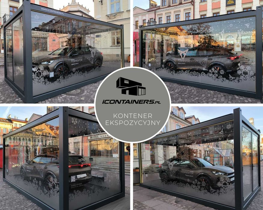 Kontener Pawilon ekspozycyjny, Handlowy, Biurowy, na samochód, targi