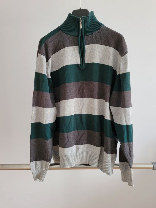 M 48  Bexleys Edition sweter męski ze stójką sweter z suwakiem pod szy