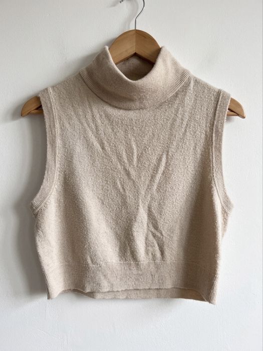 Sweter z golfem kamizelka Answear LAB L nude