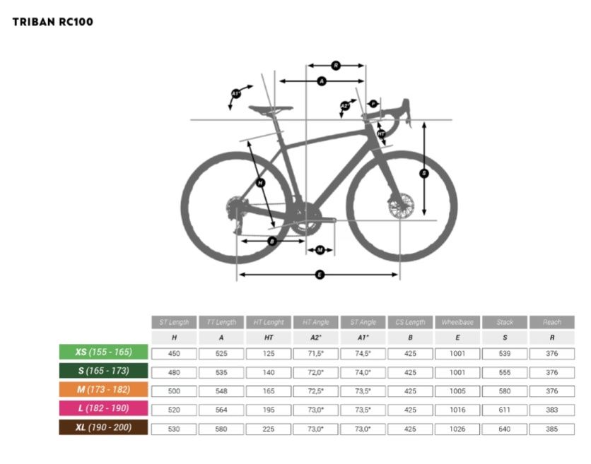 Bicicleta Estrada / Gravel / Citadina Triban 100 quadro S (165-173cm)