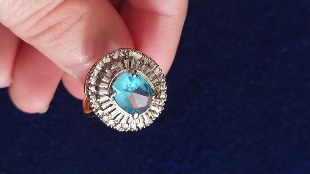 Anél de ouro com prata