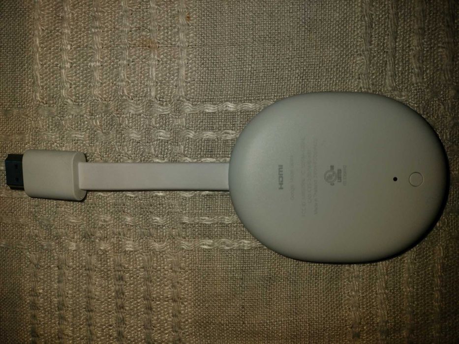 Медіаплеєр Google Chromecast 4K with Google TV, Snow, з пультом.