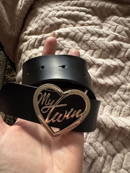 Шкіряний Ремінь Тwinset з пряжкою серце золотого кольору