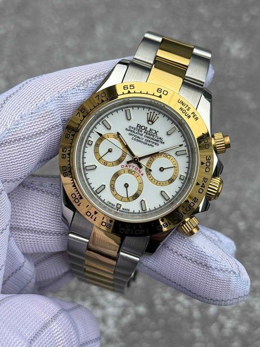 Чоловичий годинник Rolex Daytona Steel and Gold White