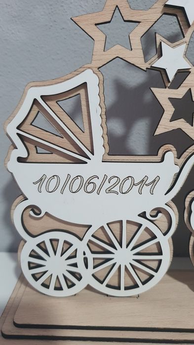 Moldura fotografia com registo de dados nascimento