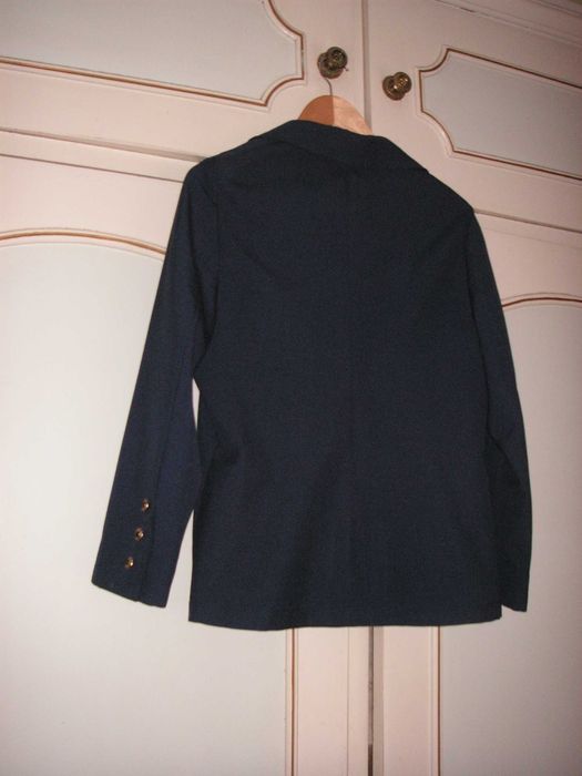 Fato Saia e Casaco Linho Azul Escuro