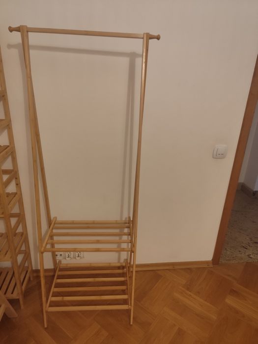 Nowy regał drewno  BAMBUS drewniany + wieszak na ubrania
