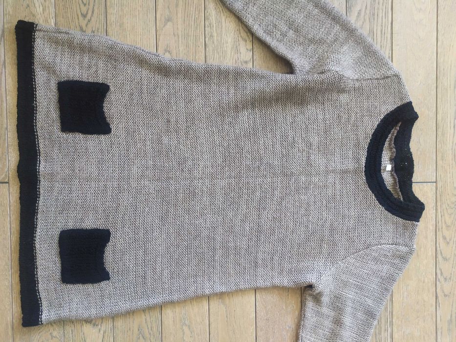 Brązowa sweterkowa sukienka XL