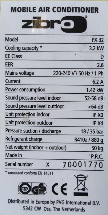 Klimatyzator przenośny Zibro px32.