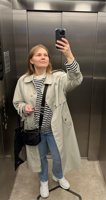 Тренч сіро-зелений