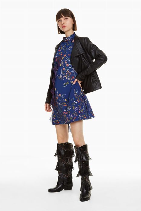 Sukienka z falbankami w kwiaty DESIGUAL L 40