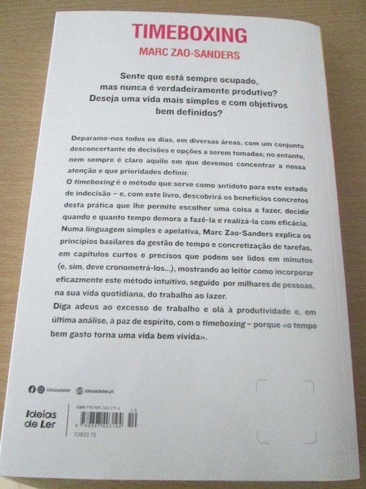 Timeboxing O poder de fazer uma coisa de cada vez de Marc Zao-Sanders