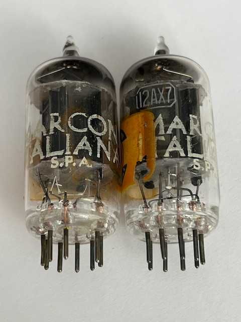 12AX7 ECC 83 MARCONI NOS Italy dobrana para lampy elektronowe 1951 !