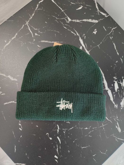 Шапка STUSSY Basic Cuff Beanie Dark Green
