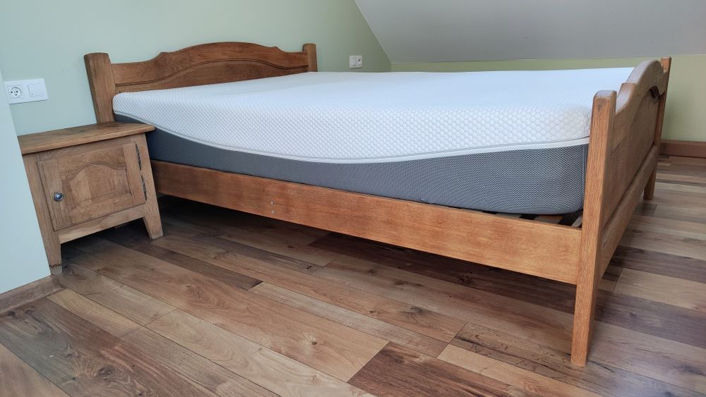 Łóżko ludwikowskie DĄB 140/200 wzmocnione  Super STAN