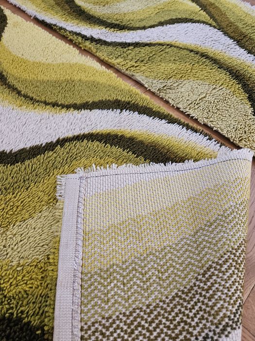 Zestaw dywan desso chodnik włochacz shaggy retro vintage space age