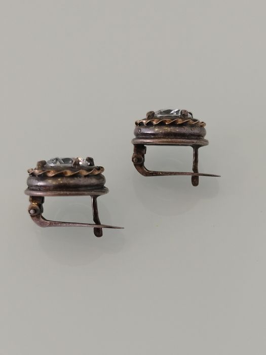 Brincos de prata 925 e ouro de 375