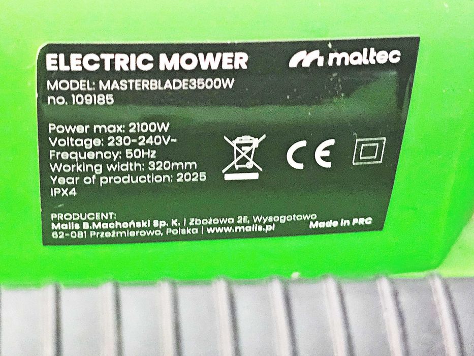 Kosiarka elektryczna MALTEC MASTERBLADE3500W Stan bdb Lublin
