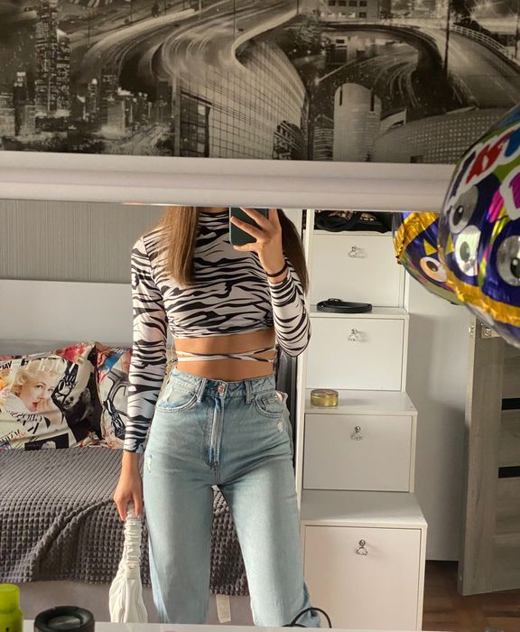 Топ зебра женский