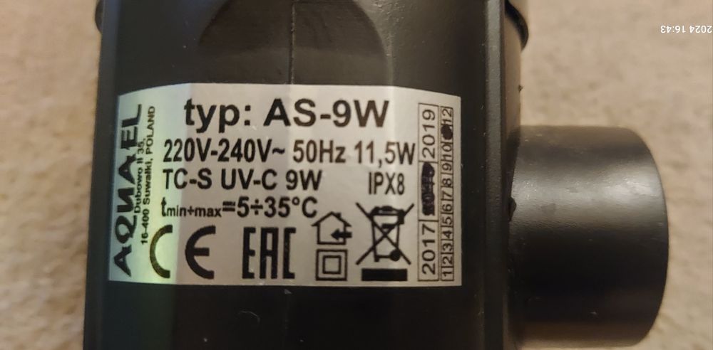 Sterylizator  aquael AS 9w
