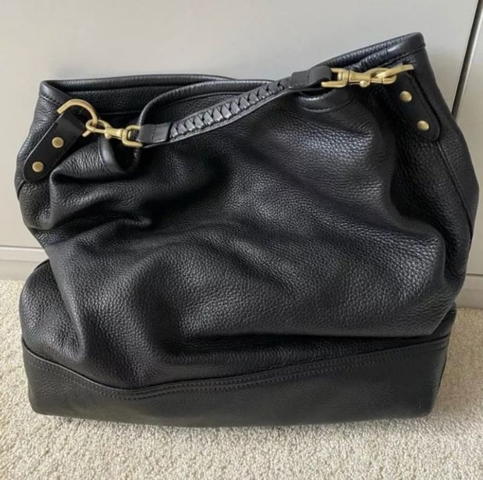 Кожаная брендовая сумка хобо Mulberry