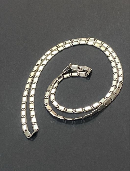 Srebrny łańcuszek 8,9g włoski 925 splot blaszka taśma 51cm srebro Ital