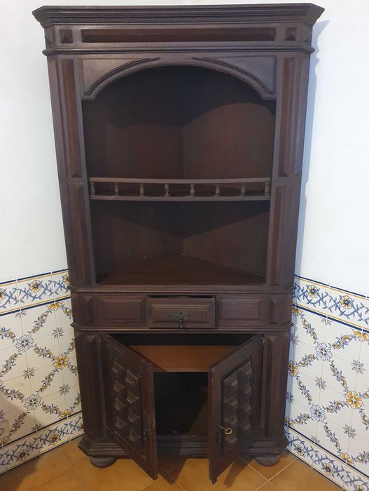 Móvel de Canto / Cantoneira em madeira maciça - vintage