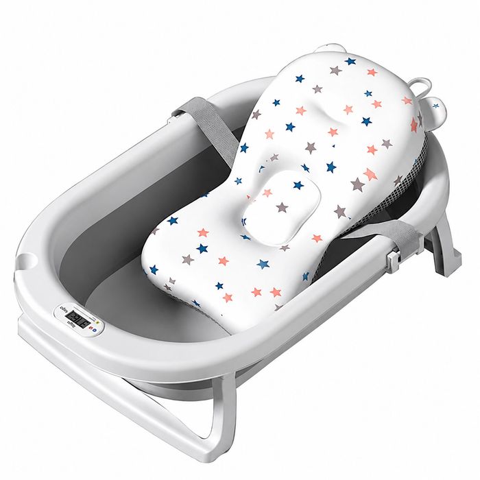 Wanienka dla Dziecka Niemowlaka Składana Wanna z Termometrem LCD Poduszka 0-24m