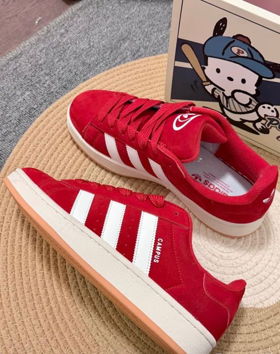 Adidas Campus Red White | Червоні кросівки Adidas Campus | 36–42