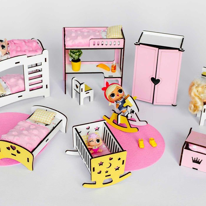 Меблі для ляльок Лол в ляльковий будиночок Спальня мебель для кукол