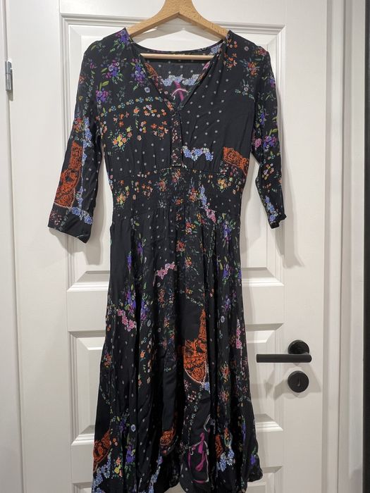 Desigual sukienka długa z wzorami lekka na lato wiosnę wakacje 40