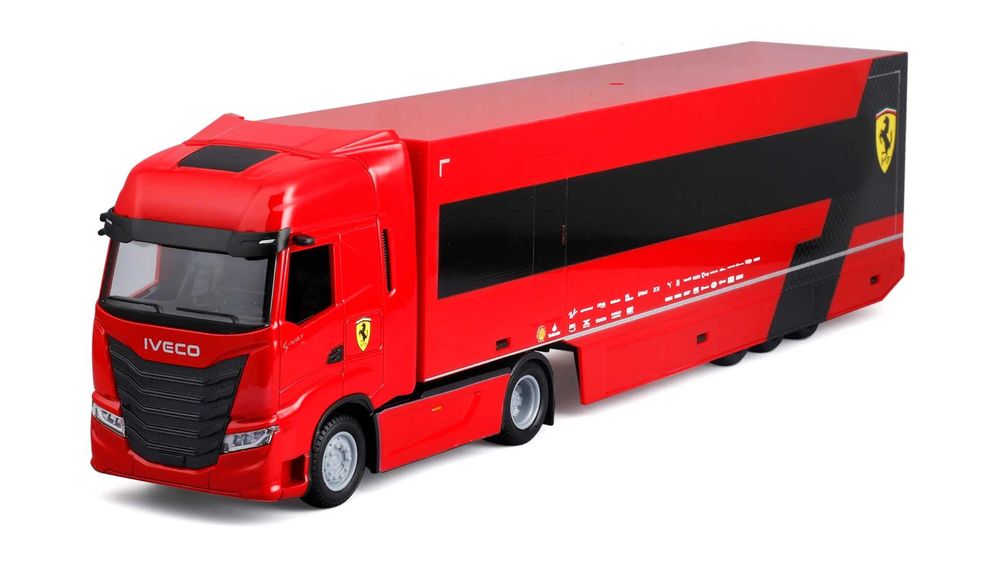 Iveco S-Way 570 Fórmula Ferrari SF-24 Leclerc 2024 1:43 Bburago - 20 anos! Loja on-line de miniaturas colecionáveis